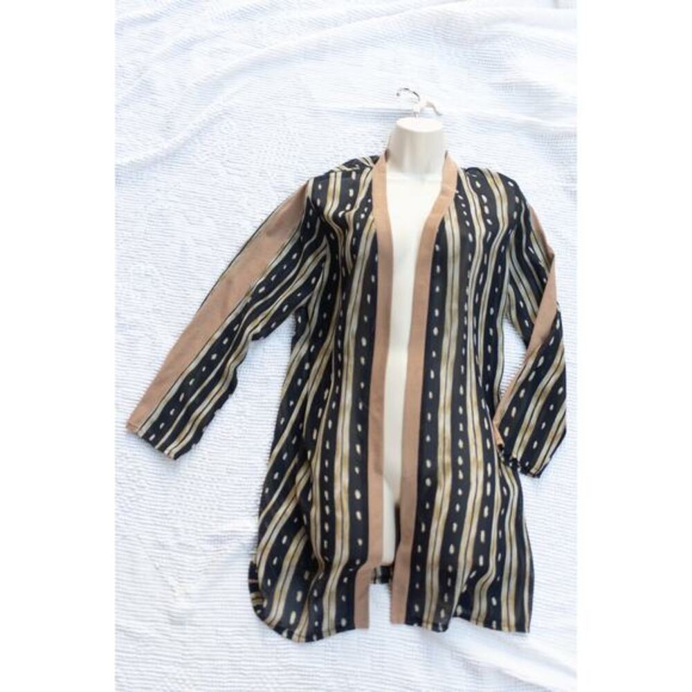 Vintage Kimono 1980s Mixed Media Can House Shear Gauzy Grandpa Core Grunge Artsy